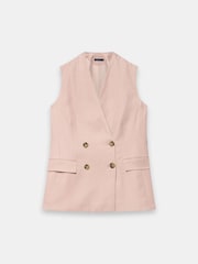 Mint Velvet Pink Tailored Longline Waistcoat - Image 6 of 7