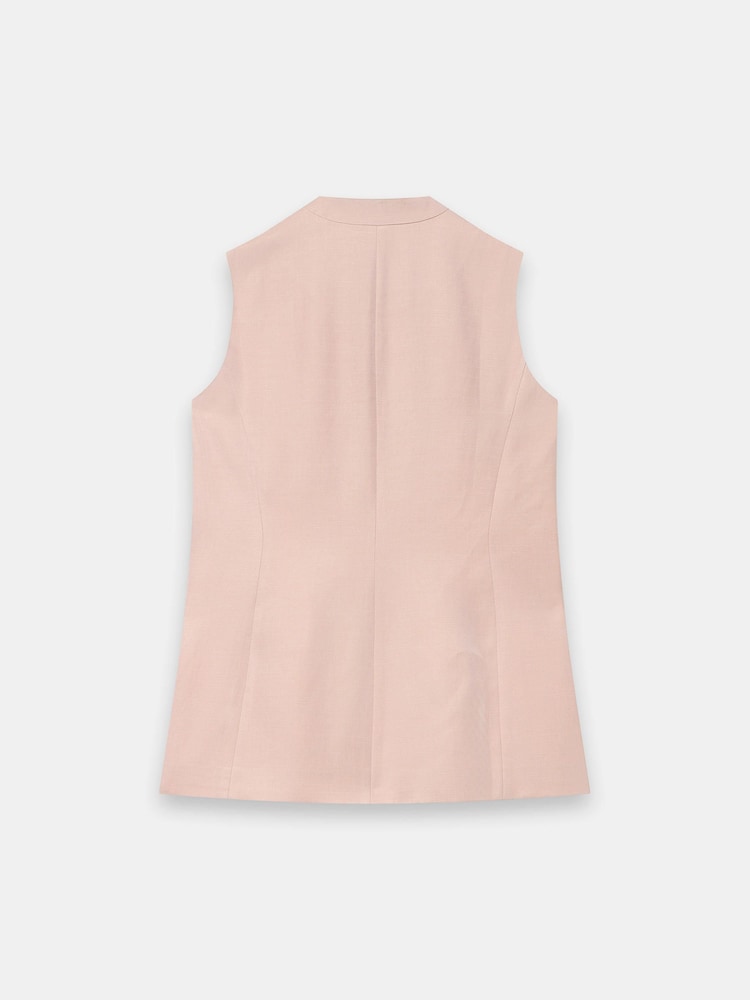 Mint Velvet Pink Tailored Longline Waistcoat - Image 7 of 7