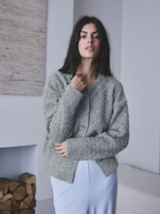 Grey Knitted Cardigan - Image 1 of 10