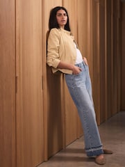 Mint Velvet Blue Turn Up Wide Jeans - Image 2 of 8