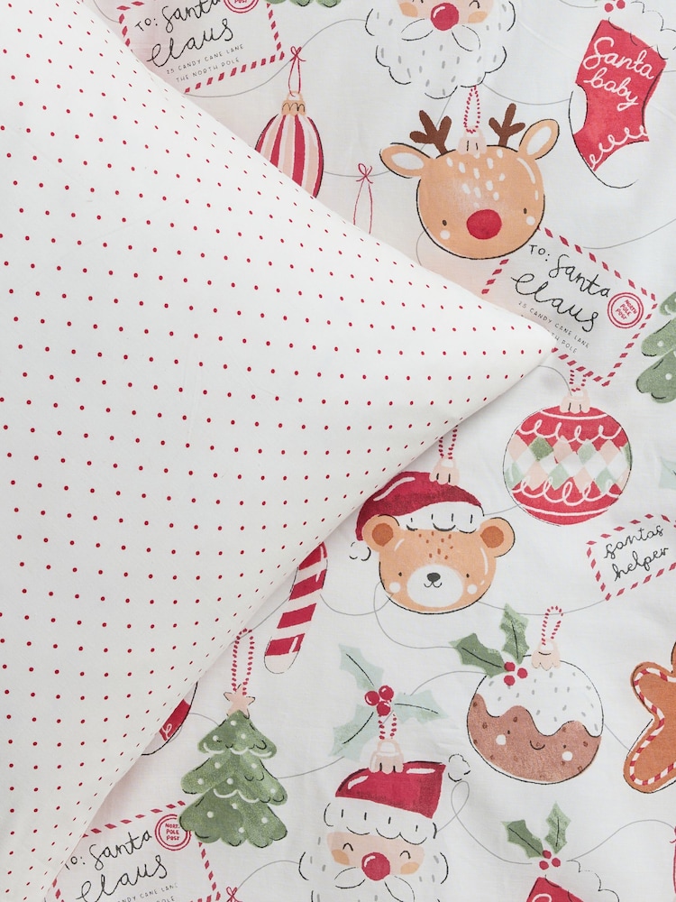 Character Baubles Christmas Duvet Cover and Pillowcase Set - Image 6 of 6