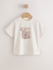 Ecru White Bunny Short Sleeve T-Shirt (3mths-7yrs) - Image 1 of 4