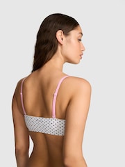 Victoria's Secret Pink White Polka Dots Lightly Lined Non Wired Bra - Image 3 of 5