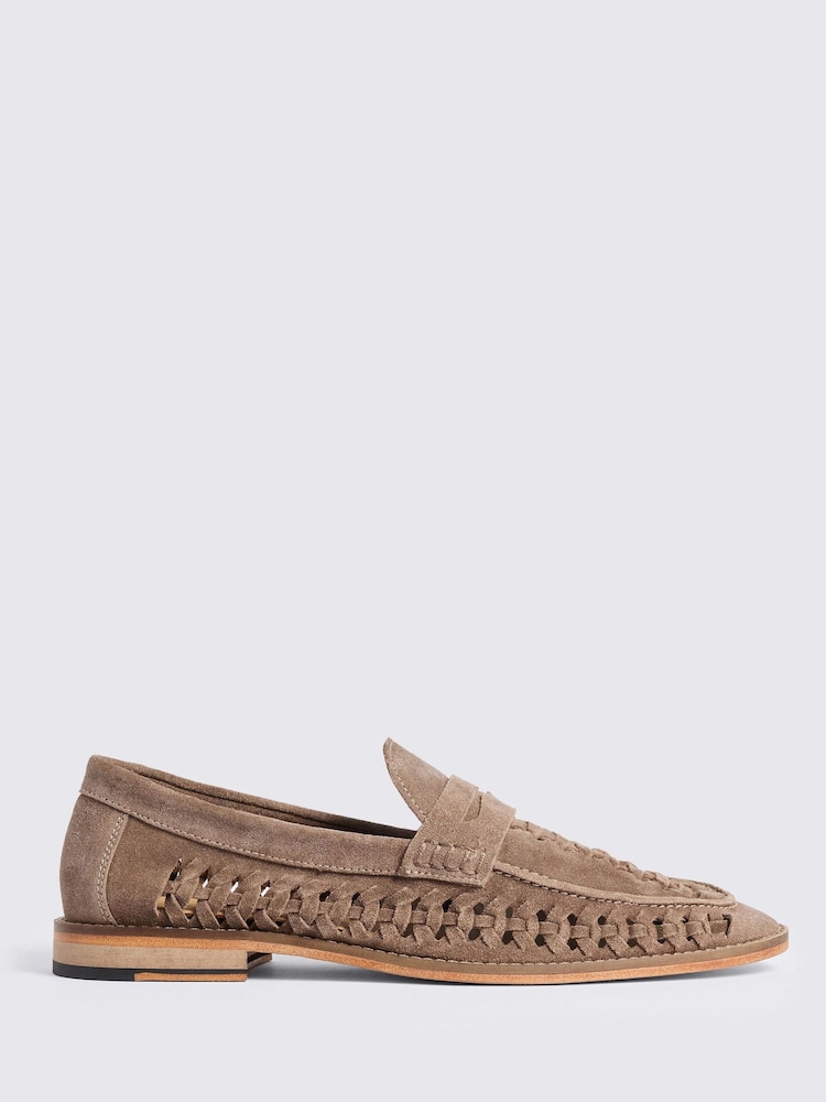 MOSS Natural Capri Suede Woven Loafers - Image 1 of 4