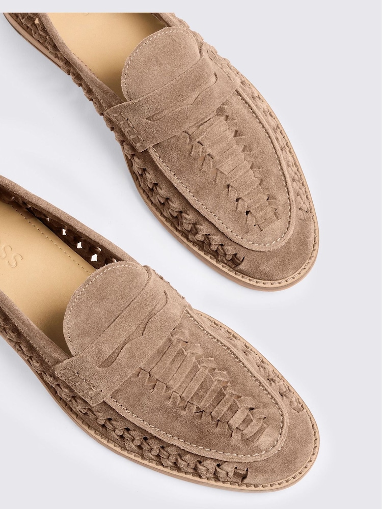 MOSS Natural Capri Suede Woven Loafers - Image 4 of 4