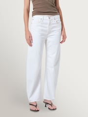 Citizens of Humanity White Miro Relaxed Barrel Leg Jeans - Image 1 of 8