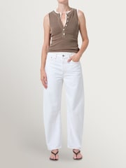 Citizens of Humanity White Miro Relaxed Barrel Leg Jeans - Image 2 of 8