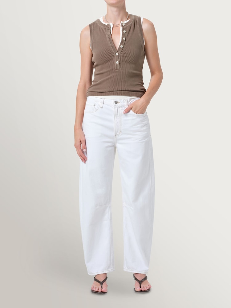Citizens of Humanity White Miro Relaxed Barrel Leg Jeans - Image 2 of 8
