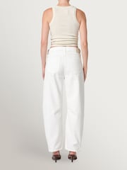 Citizens of Humanity White Miro Relaxed Barrel Leg Jeans - Image 7 of 8