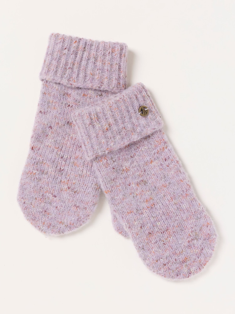 FatFace Lilac Purple Overflap Mittens - Image 1 of 3 FatFace Lilac Purple Overflap Mittens - Image 1 of 3