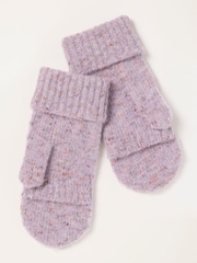 FatFace Lilac Purple Overflap Mittens - Image 2 of 3