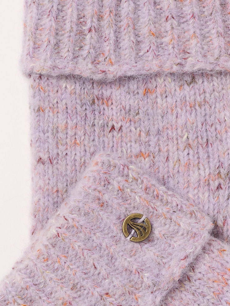 FatFace Lilac Purple Overflap Mittens - Image 3 of 3 FatFace Lilac Purple Overflap Mittens - Image 3 of 3