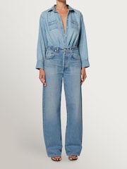Citizens of Humanity Blue Ayla Baggy Rounded Wide Leg Jeans - Image 1 of 8