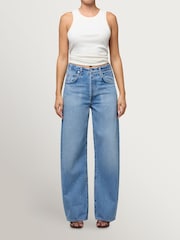 Citizens of Humanity Blue Ayla Baggy Rounded Wide Leg Jeans - Image 3 of 8