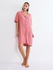 Triumph Pink Amourette Jacquard - Short Sleeved Nightshirt - Image 1 of 4