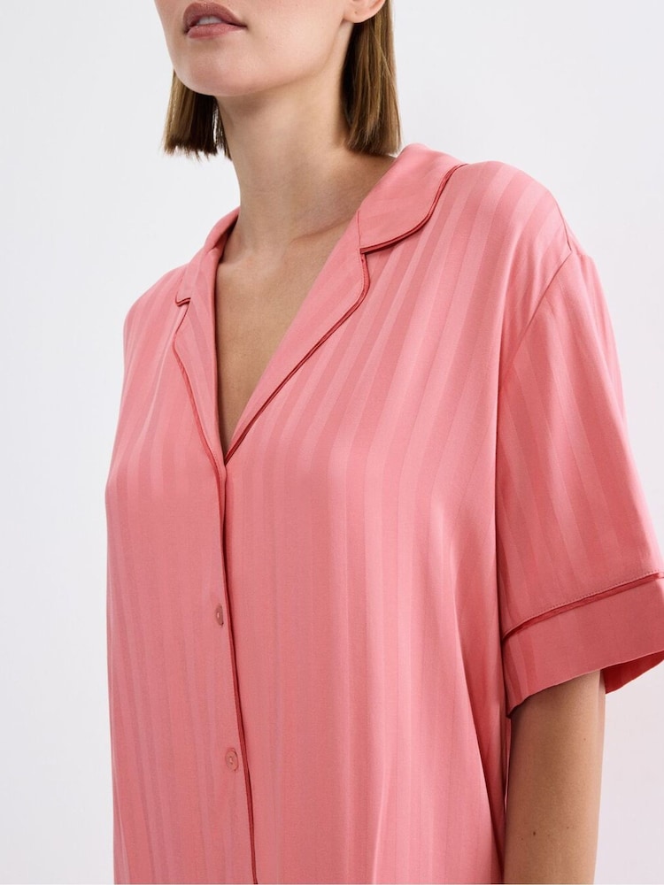 Triumph Pink Amourette Jacquard - Short Sleeved Nightshirt - Image 4 of 4