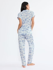 Triumph Blue Boyfriend Fit Short-Sleeved Pyjamas Set - Image 4 of 4
