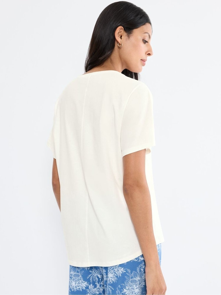 Triumph Cream Mix & Match Short Sleeved Top - Image 2 of 4