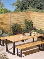 Rowlinson Natural Black Stockholm 6 Seat Garden Dining Set - Image 1 of 6