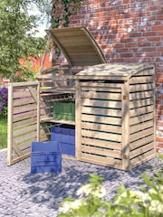 Rowlinson Natural Single Garden Bin Store With Box Store - Image 2 of 6