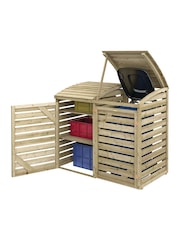 Rowlinson Natural Single Garden Bin Store With Box Store - Image 3 of 6