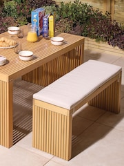 Rowlinson Natural Kyoto 4 Seat Garden Dining Set with Cushions - Image 2 of 6