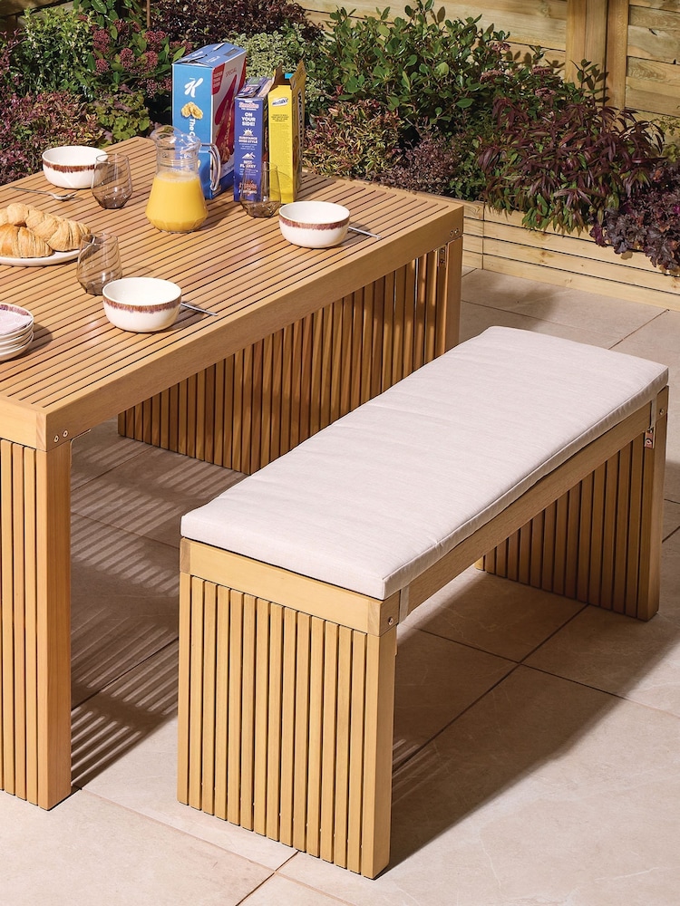 Rowlinson Natural Kyoto 4 Seat Garden Dining Set with Cushions - Image 2 of 6 Rowlinson Natural Kyoto 4 Seat Garden Dining Set with Cushions - Image 2 of 6