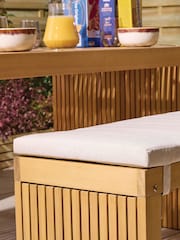 Rowlinson Natural Kyoto 4 Seat Garden Dining Set with Cushions - Image 4 of 6