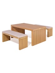 Rowlinson Natural Kyoto 4 Seat Garden Dining Set with Cushions - Image 6 of 6