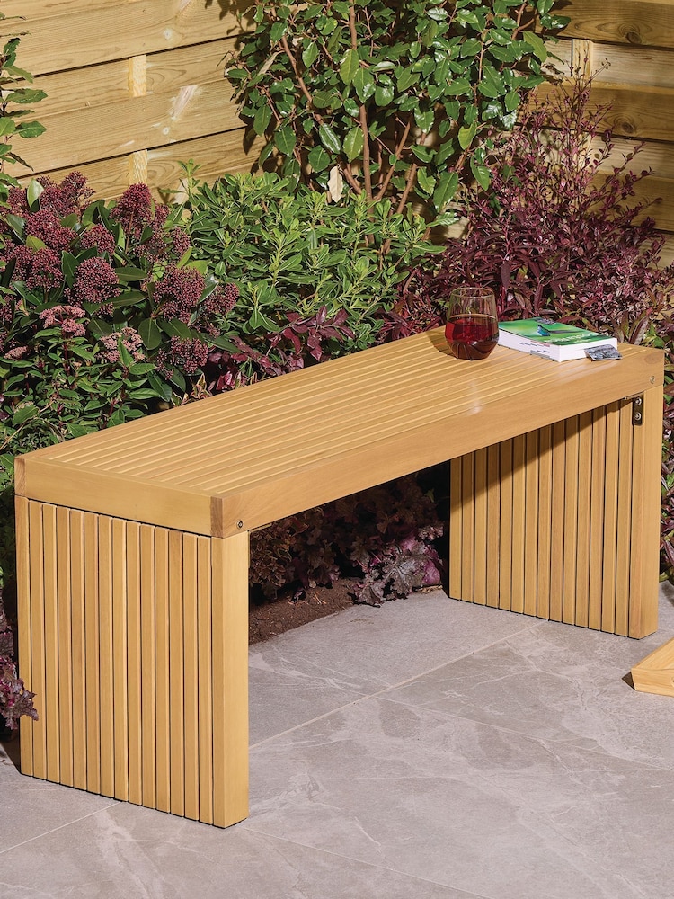 Rowlinson Natural Kyoto 2 Seat Garden Bench - Image 1 of 6 Rowlinson Natural Kyoto 2 Seat Garden Bench - Image 1 of 6