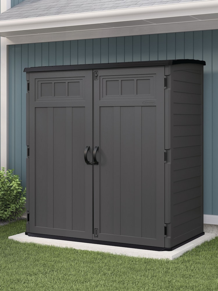 Suncast Peppercorn Grey Hamilton XL Garden Storage Cabinet With Assembly - Image 1 of 4