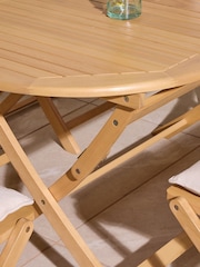 Rowlinson Natural Ashdown Folding 6 Seat Oval Garden Dining Set with Cushions - Image 2 of 6