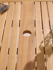 Rowlinson Natural Ashdown Folding 6 Seat Oval Garden Dining Set with Cushions - Image 3 of 6