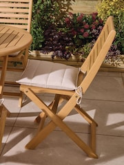 Rowlinson Natural Ashdown Folding 6 Seat Oval Garden Dining Set with Cushions - Image 4 of 6