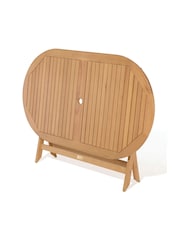 Rowlinson Natural Ashdown Folding 6 Seat Oval Garden Dining Set with Cushions - Image 5 of 6