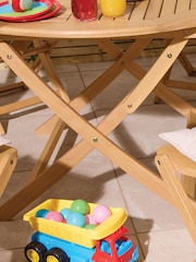 Rowlinson Natural Ashdown Folding 6 Seat Round Garden Dining Set wit Cushions - Image 3 of 5
