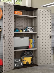 Suncast Platinum Matallic Haven Mega Tall Garden Storage Cabinet - Image 2 of 6