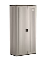 Suncast Platinum Matallic Haven Mega Tall Garden Storage Cabinet - Image 6 of 6