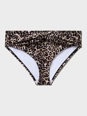 Crew Clothing Animal Print Cross Over Twist Bikini Bottoms - Image 5 of 5