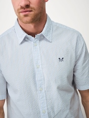 Azul - Crew Clothing Short Sleeve Seersucker Shirt - Imagen 4 de 5
