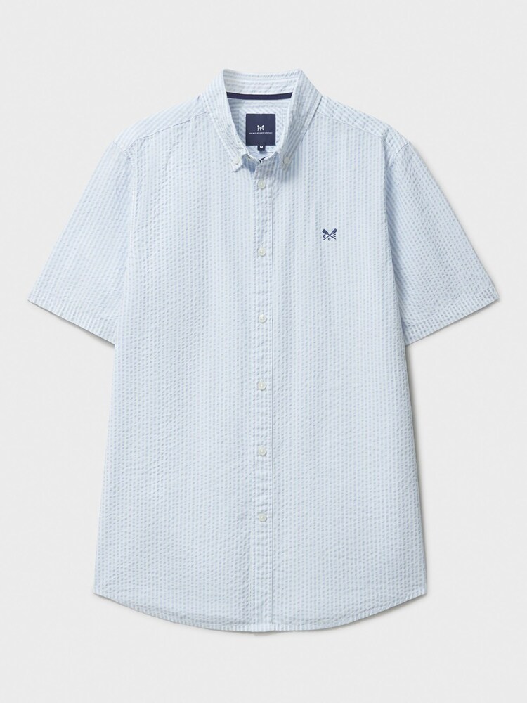 Azul - Crew Clothing Short Sleeve Seersucker Shirt - Imagen 5 de 5