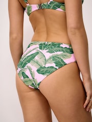 Crew Clothing Pink Palm Print Cross Over Twist Bikini Bottoms - Image 2 of 5