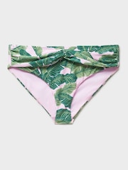 Crew Clothing Pink Palm Print Cross Over Twist Bikini Bottoms - Image 5 of 5