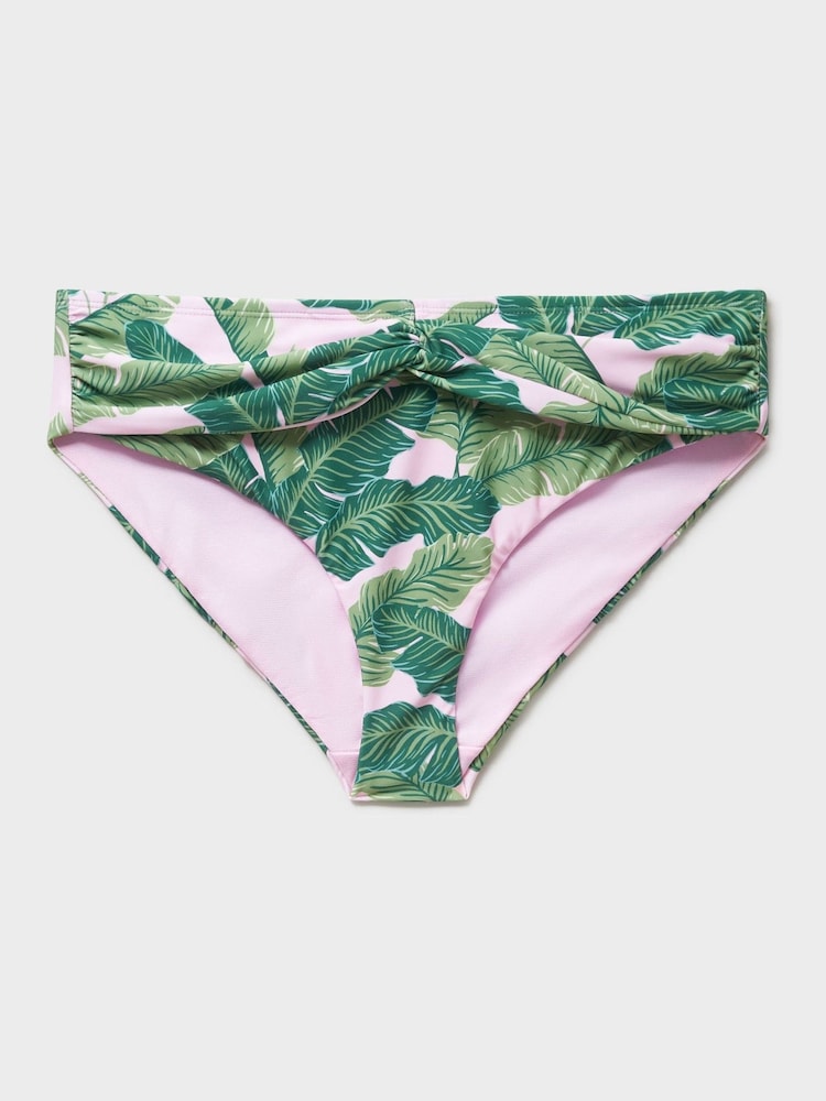Crew Clothing Pink Palm Print Cross Over Twist Bikini Bottoms - Image 5 of 5