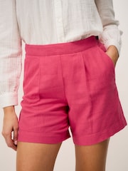 Crew Clothing Pink Linen Blend Shorts - Image 1 of 5