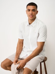 Blanco - Crew Clothing Short Sleeve Seersucker Shirt - Imagen 1 de 5