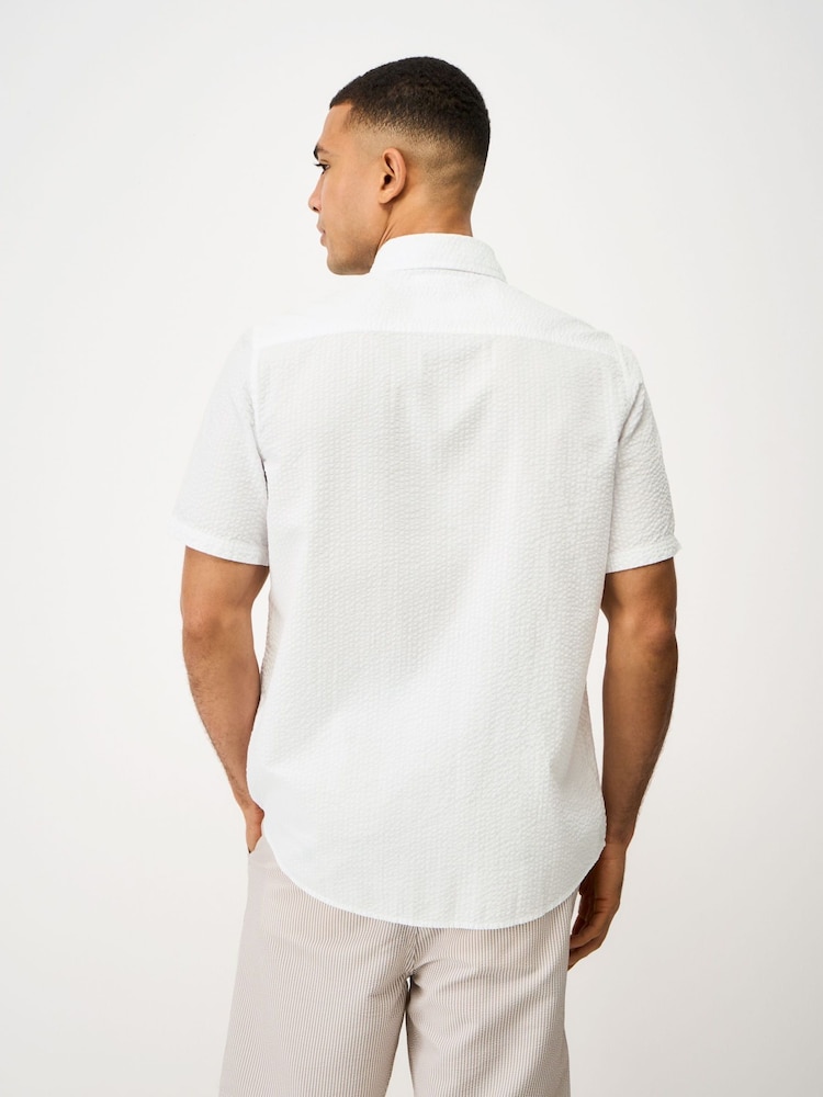 Blanco - Crew Clothing Short Sleeve Seersucker Shirt - Imagen 2 de 5