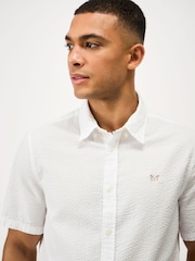 Blanco - Crew Clothing Short Sleeve Seersucker Shirt - Imagen 4 de 5