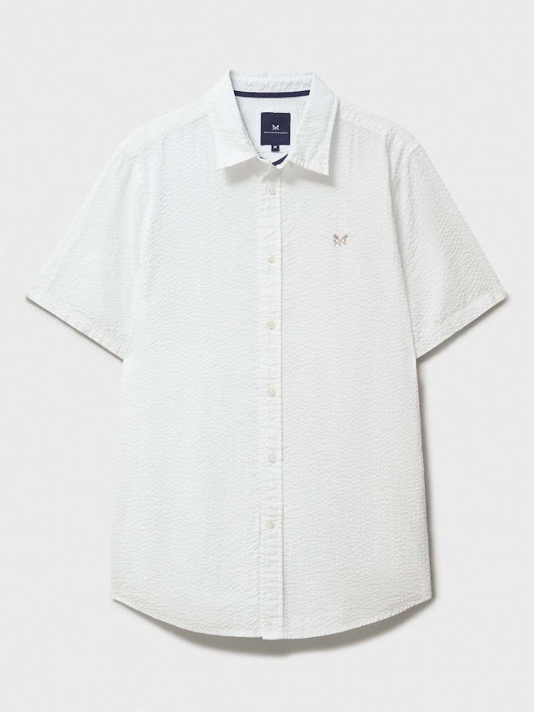 Blanco - Crew Clothing Short Sleeve Seersucker Shirt - Imagen 5 de 5
