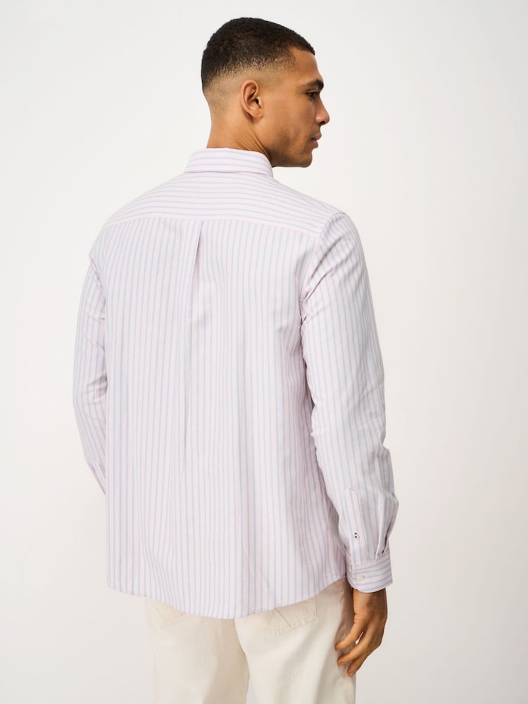 Crew Clothing Pink Timsley Stripe Classic Oxford Shirt - Image 2 of 5